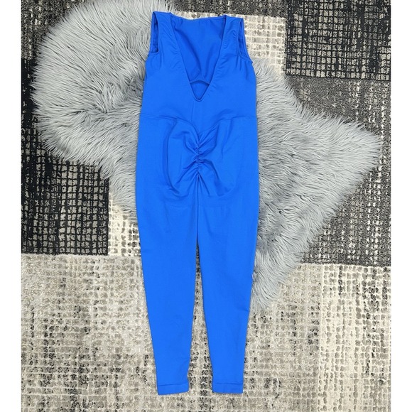 Women's Compression Full Leg-Low Back Jumpsuit In Blue Size Medium‎ - Picture 7 of 8